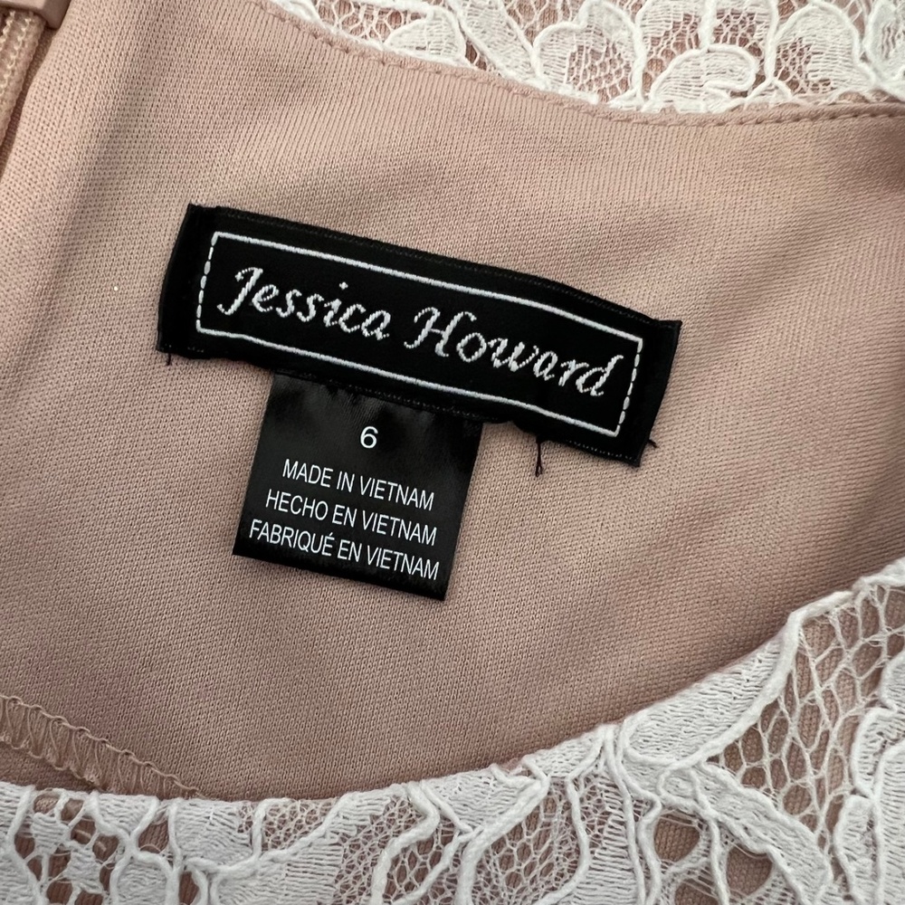 Jessica Howard Ivory Lace Overlay Sheath Dress - Picture 9 of 11